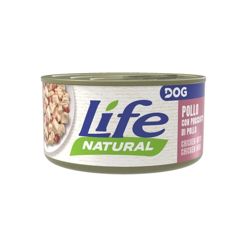 Life Dog Natural Pollo con Prosciutto di Pollo 90g - Cibo Umido per Cani