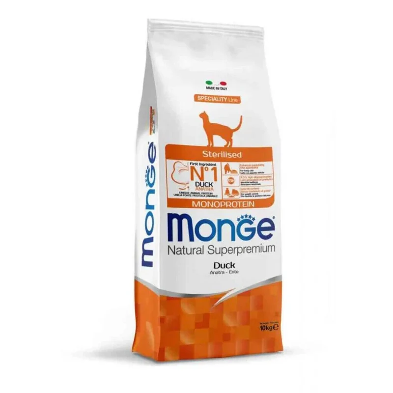 Monge Natural Sterilised Monoprotein Anatra Crocchette per Gatti Sterilizzati