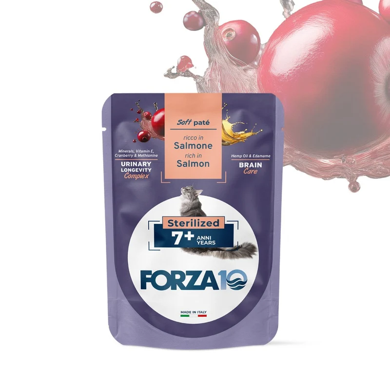 FORZA10 Maintenance Sterilised Soft Patè Salmone 7+ Anni 80g