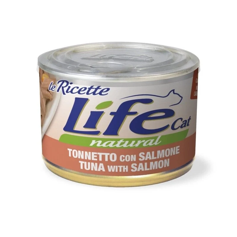 Life Cat Natural Le Ricette Tonno Salmone e Carote 150g - Cibo Umido per Gatti