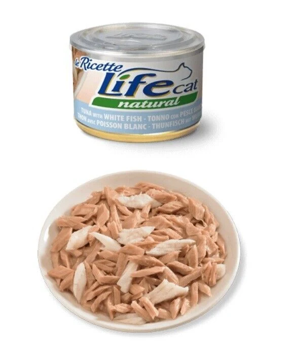 Life Cat Natural Le Ricette Tonno e Pesce Bianco 150g - Cibo Umido per Gatti