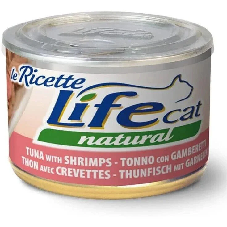 Life Cat Natural Le Ricette Tonno e Gamberetti 150g - Cibo Umido per Gatti