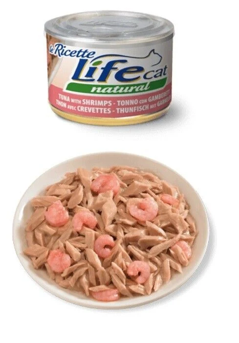 Life Cat Natural Le Ricette Tonno e Gamberetti 150g - Cibo Umido per Gatti