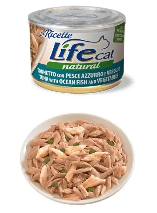 Life Cat Natural Le Ricette Tonno con Pesce Azzurro 150g - Cibo Umido per Gatti