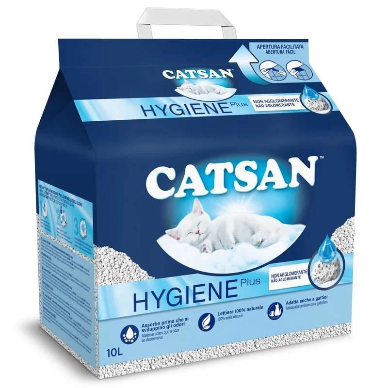 CATSAN™ HYGIENE Plus Lettiera per Gatti Igienica Assorbente non Agglomerante 10 L