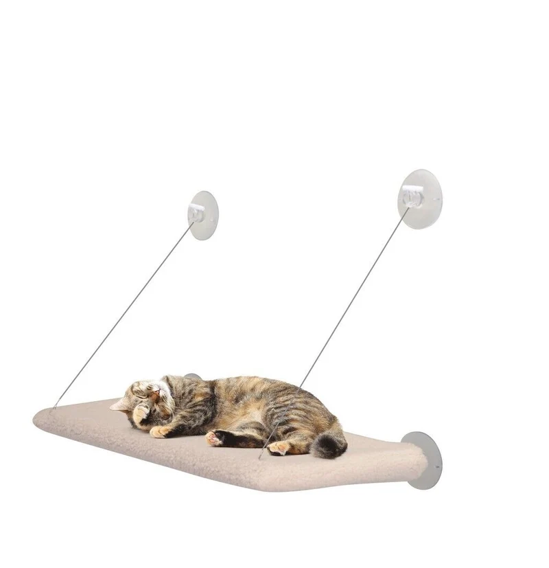 Camon Lettino Appendibile da Finestra con 2 Cover per Gatti 55x33 cm