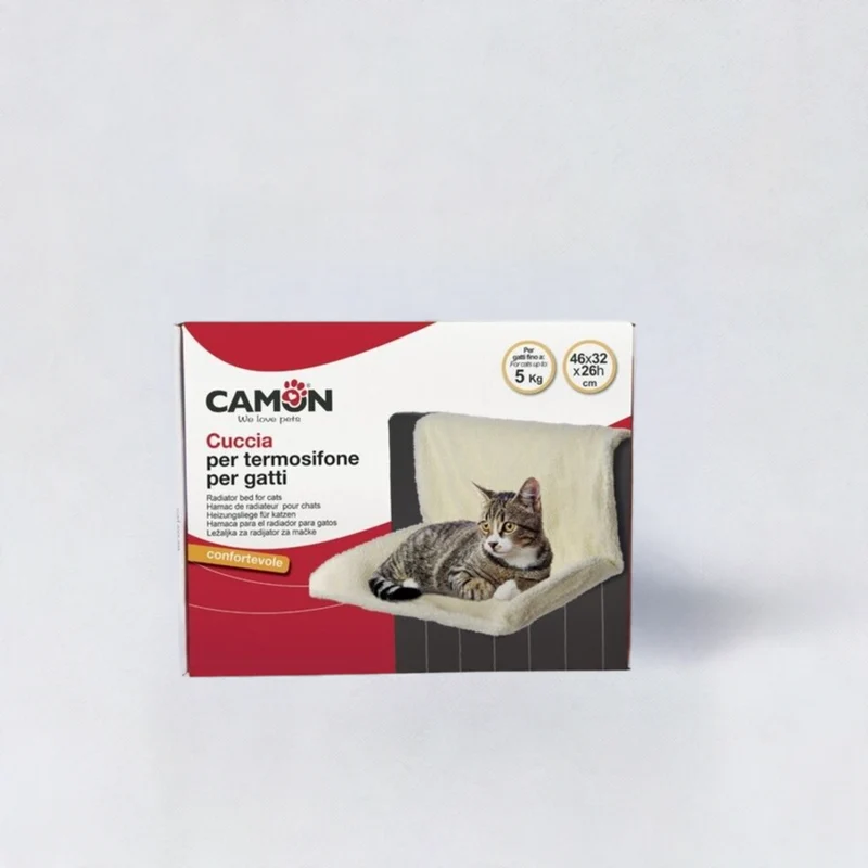 Camon Good Sleep Cuccia per Termosifone per Gatti in Morbido Tessuto 46x32x26 cm