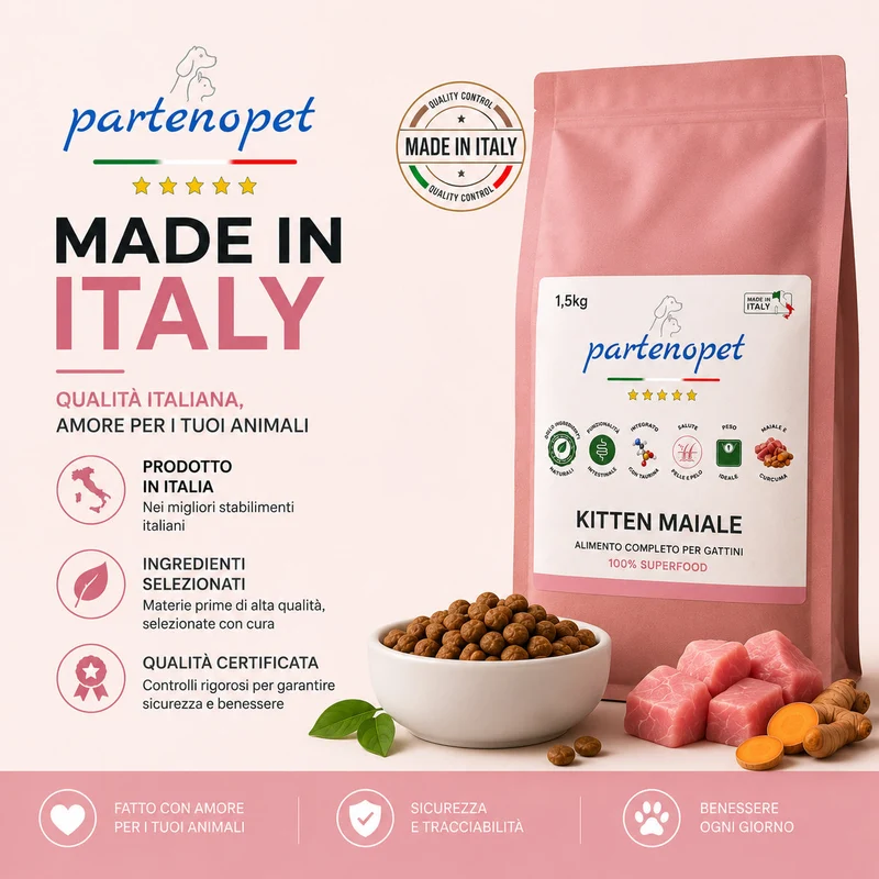 Partenopet Cat Kitten Maiale Pressato a Freddo 1,5 kg
