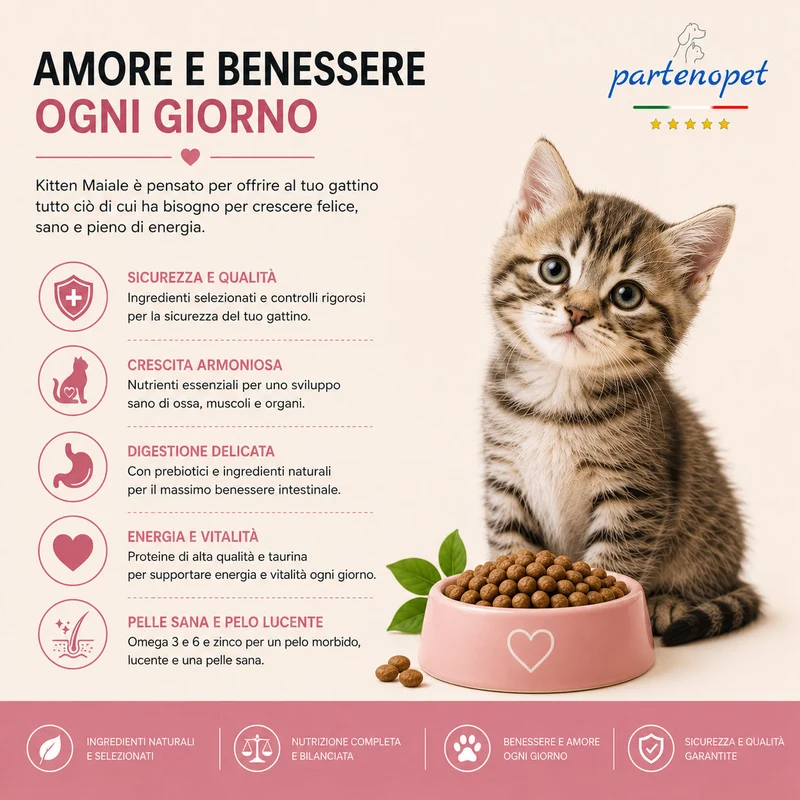 Partenopet Cat Kitten Maiale Pressato a Freddo 1,5 kg