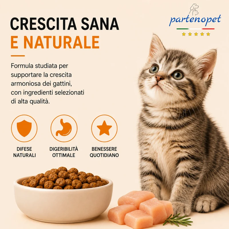 Partenopet Cat Kitten Pollo Pressato a Freddo 1,5 kg