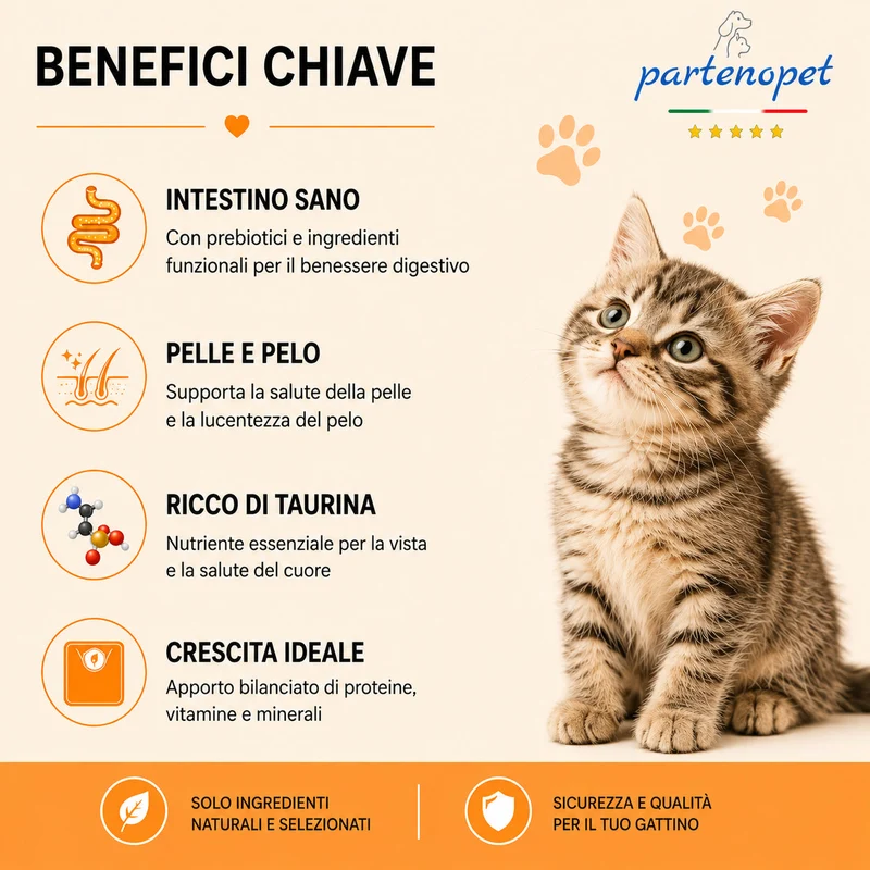Partenopet Cat Kitten Pollo Pressato a Freddo 1,5 kg