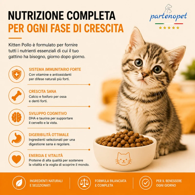 Partenopet Cat Kitten Pollo Pressato a Freddo 1,5 kg