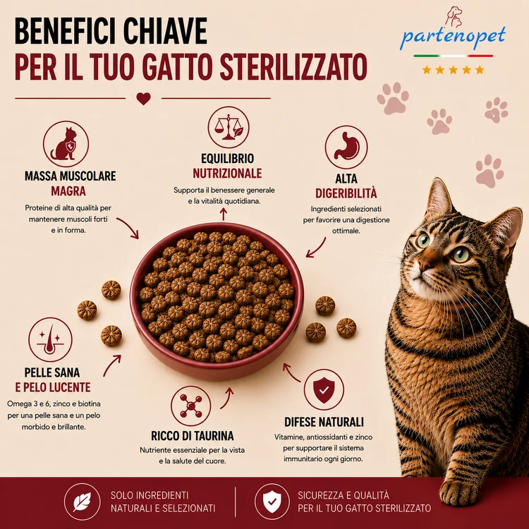Partenopet Sterilised Cat Maiale Pressato a Freddo 10 kg