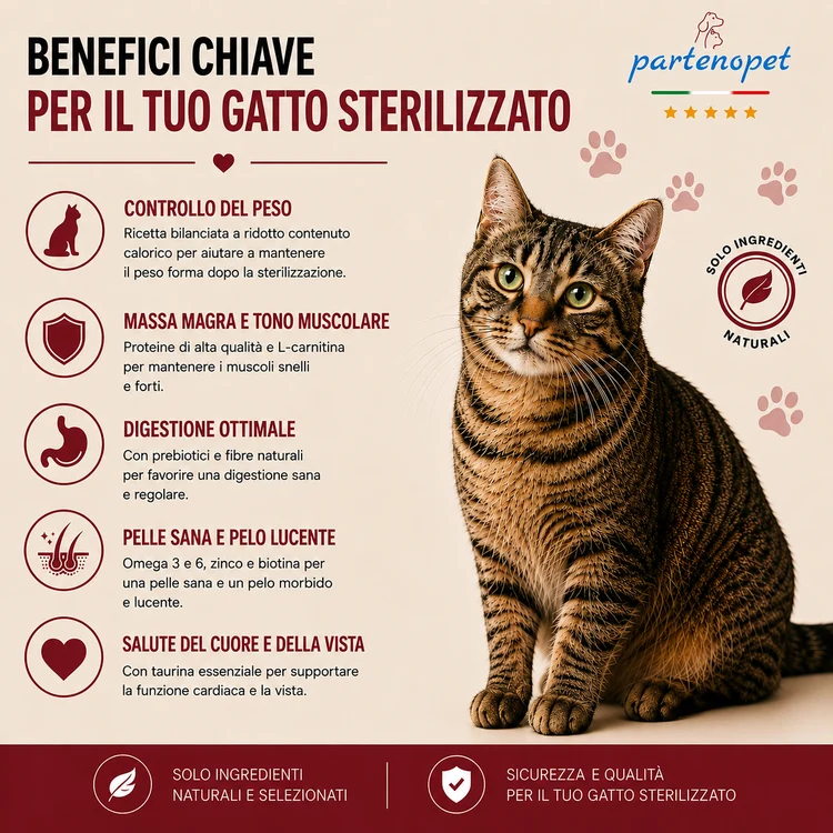 Partenopet Sterilised Cat Maiale Pressato a Freddo 1,5 kg