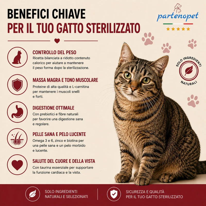 Partenopet Sterilised Cat Anatra Pressato a Freddo 1,5 kg