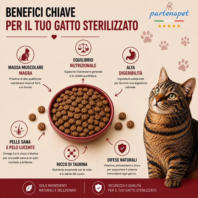 Partenopet Sterilised Cat Anatra Pressato a Freddo 1,5 kg