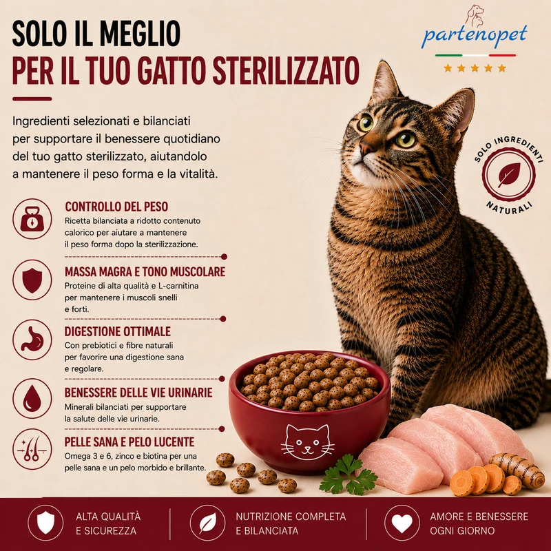 Partenopet Sterilised Cat Pollo Pressato a Freddo 1,5 kg