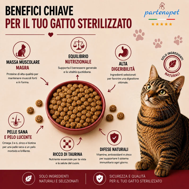Partenopet Sterilised Cat Pollo Pressato a Freddo 1,5 kg