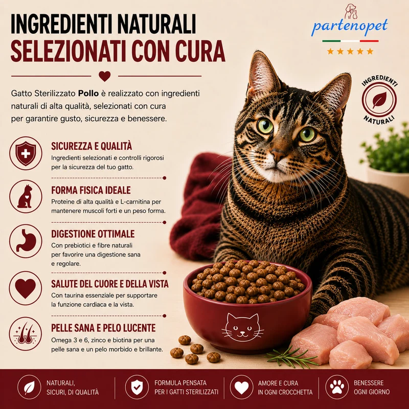 Partenopet Sterilised Cat Pollo Pressato a Freddo 1,5 kg