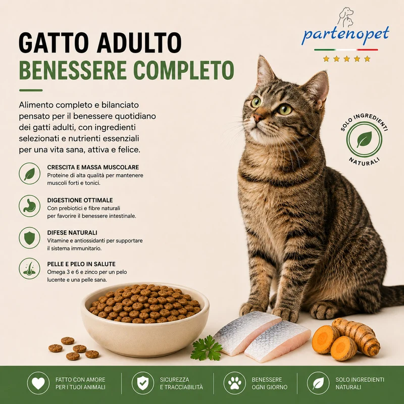 Partenopet Sterilised Cat Pesce Pressato a Freddo 1,5 kg