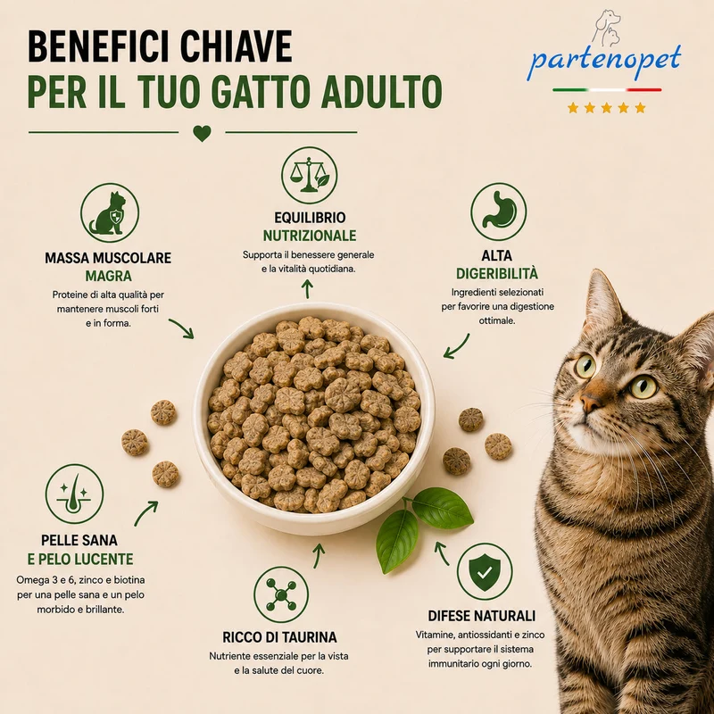 Partenopet Sterilised Cat Pesce Pressato a Freddo 1,5 kg