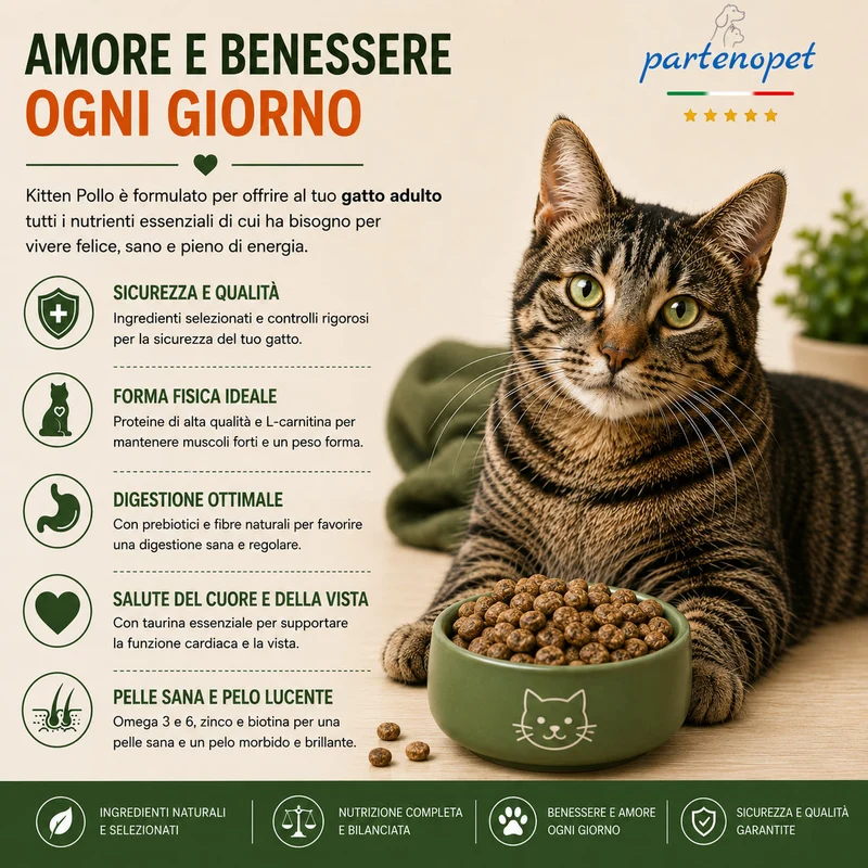Partenopet Sterilised Cat Pesce Pressato a Freddo 1,5 kg