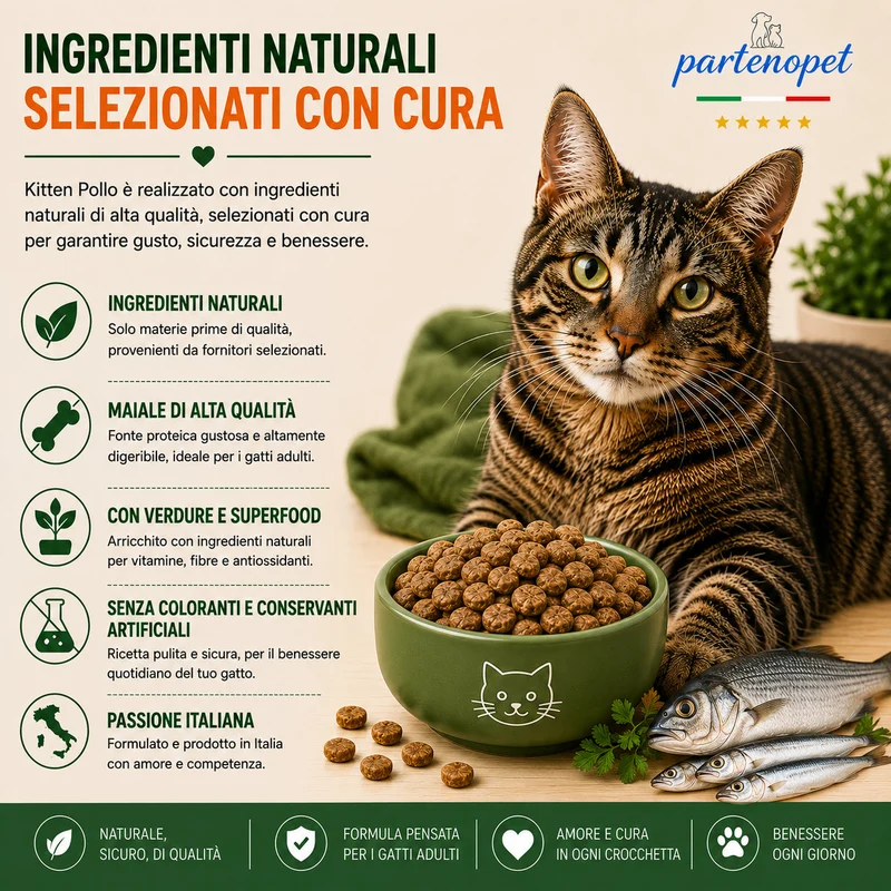Partenopet Sterilised Cat Pesce Pressato a Freddo 1,5 kg