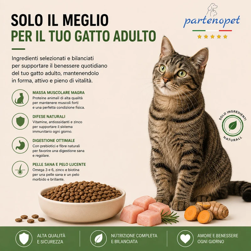 Partenopet Adult Cat Maiale Pressato a Freddo 10 kg