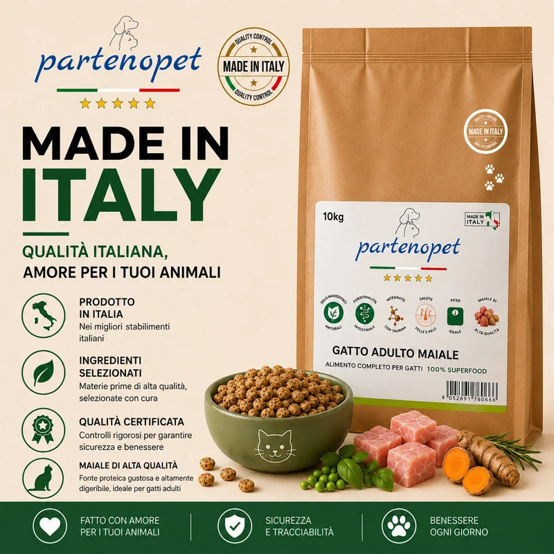 Partenopet Adult Cat Maiale Pressato a Freddo 10 kg