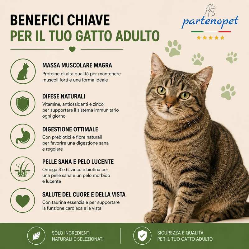 Partenopet Adult Cat Maiale Pressato a Freddo 1,5 kg