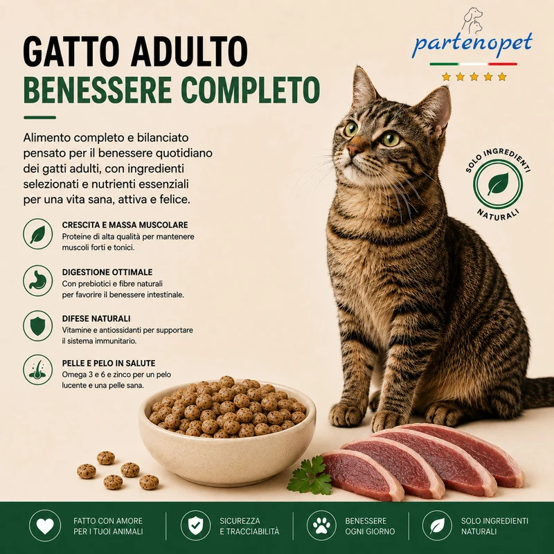 Partenopet Adult Cat Anatra Pressato a Freddo 1,5 kg