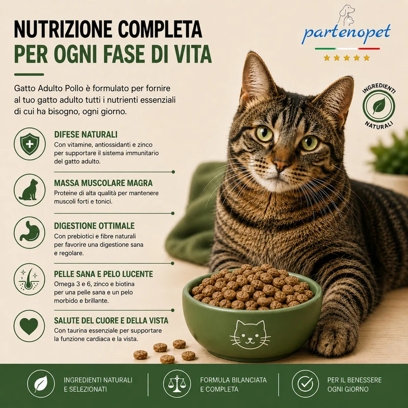 Partenopet Adult Cat Pollo Pressato a Freddo 10 kg