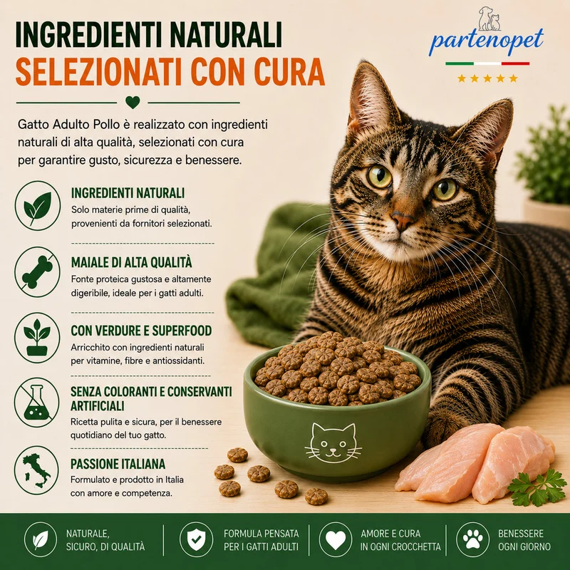 Partenopet Adult Cat Pollo Pressato a Freddo 10 kg