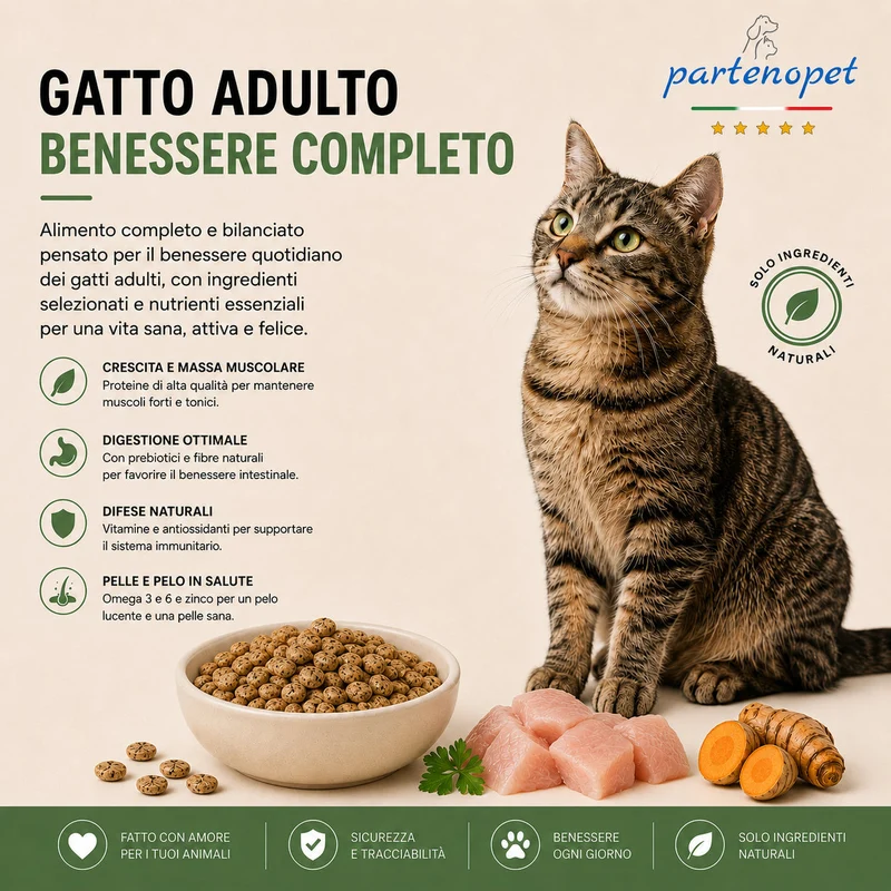 Partenopet Adult Cat Pollo Pressato a Freddo 1,5 kg