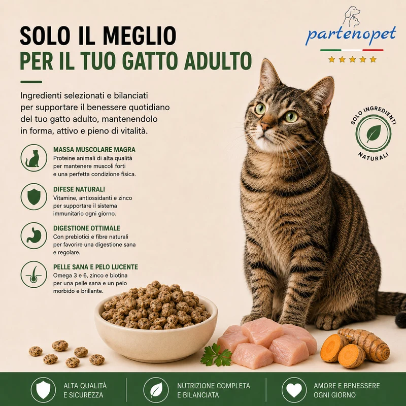 Partenopet Adult Cat Pollo Pressato a Freddo 1,5 kg