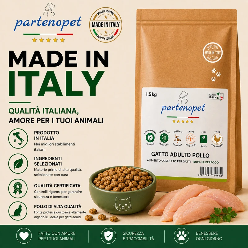Partenopet Adult Cat Pollo Pressato a Freddo 1,5 kg