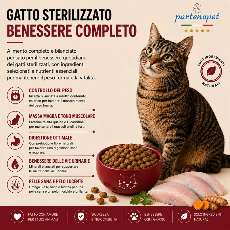 Partenopet Adult Cat Pesce Pressato a Freddo 1,5 kg