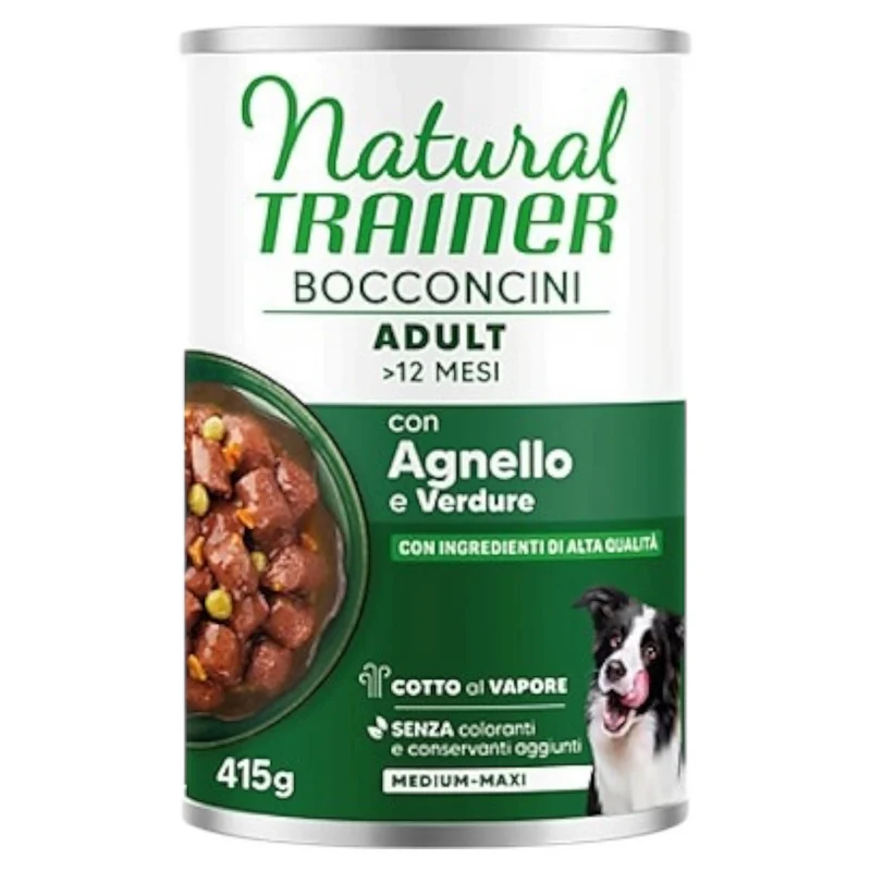 TRAINER Dog Medium/Maxi Adult Bocconcini Agnello e Verdure 415gr