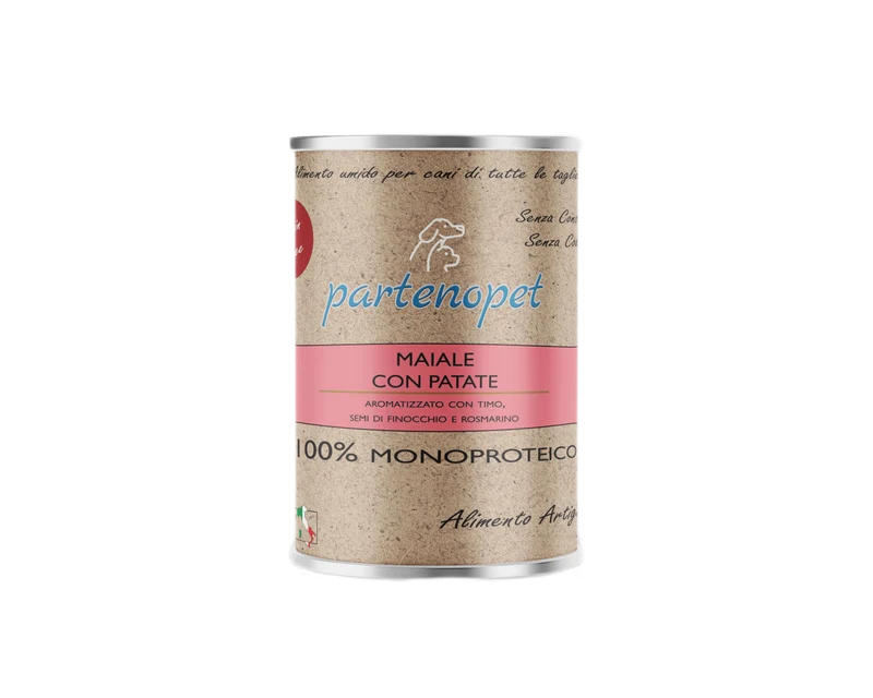 Partenopet Umido Cani Monoproteico Maiale e Patate Grain Free 400 g