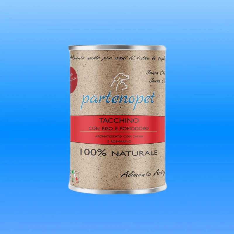 Partenopet Umido Cani Monoproteico Tacchino con Riso e Pomodoro 400 g