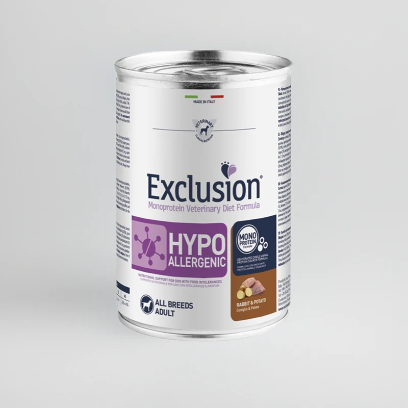 Exclusion Hypoallergenic Coniglio e Patate Alimento umido per Cani 400g