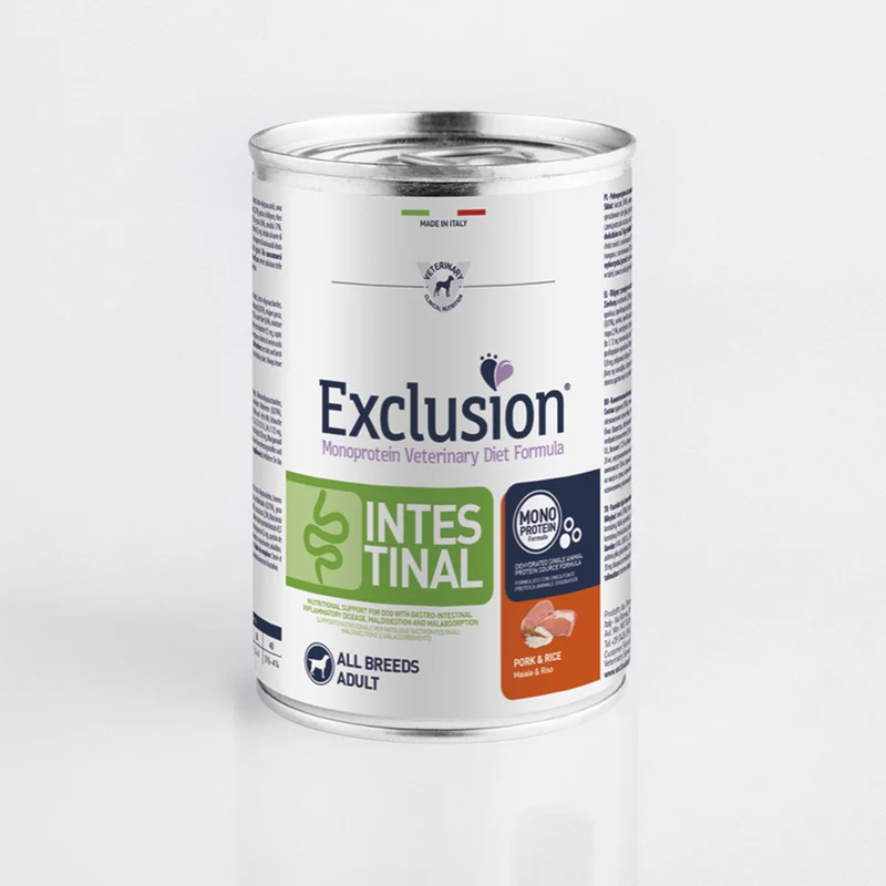 Exclusion Intestinal Maiale e Riso Alimento Umido Cani 400 g