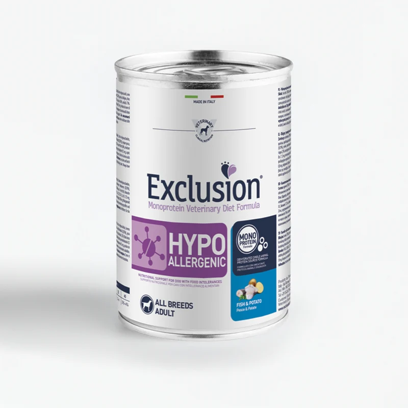 Exclusion Hypoallergenic Pesce e Patate Alimento Umido per Cani 400 g