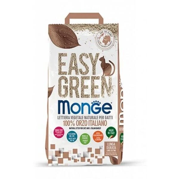 Monge Easy Green Lettiera Vegetale per Gatti 100% Orzo Vegetale 3,8 kg