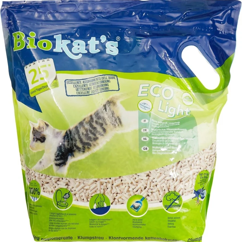 Biokat's Eco Light Lettiera Vegetale Agglomerante per Gatti in Pellet 5 L