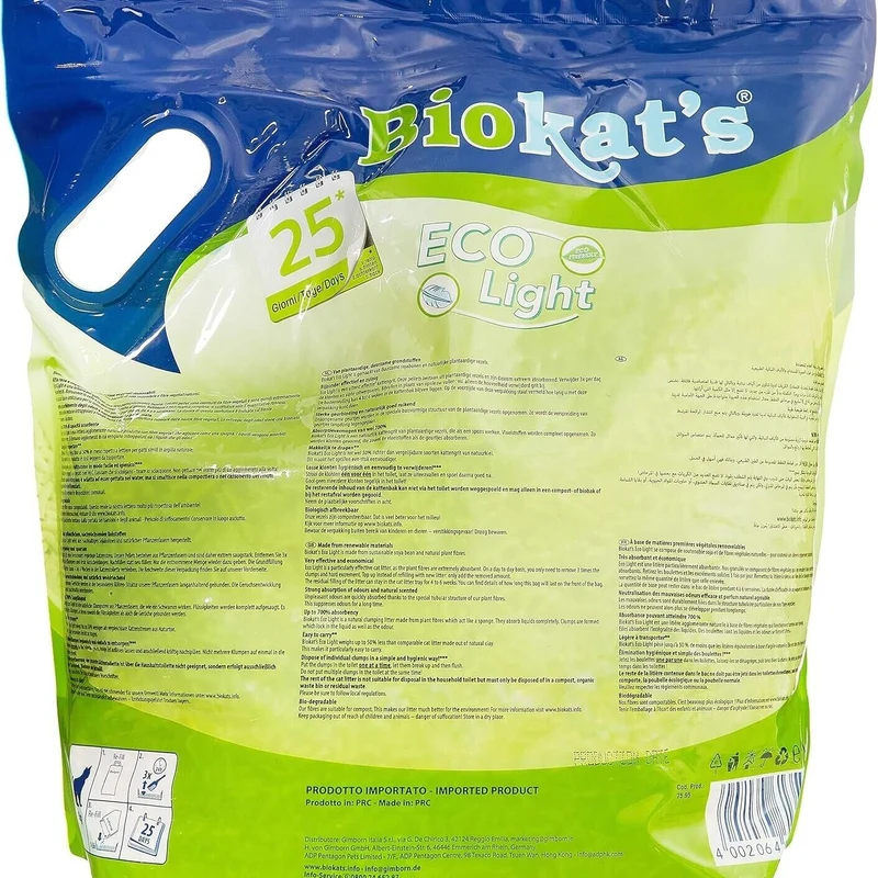 Biokat's Eco Light Lettiera Vegetale Agglomerante per Gatti in Pellet 5 L