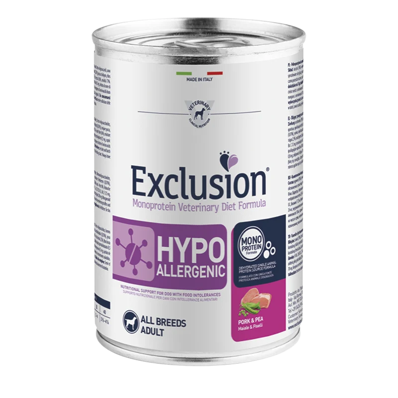 Exclusion Hypoallergenic Alimento per cani Maiale e Piselli 400g