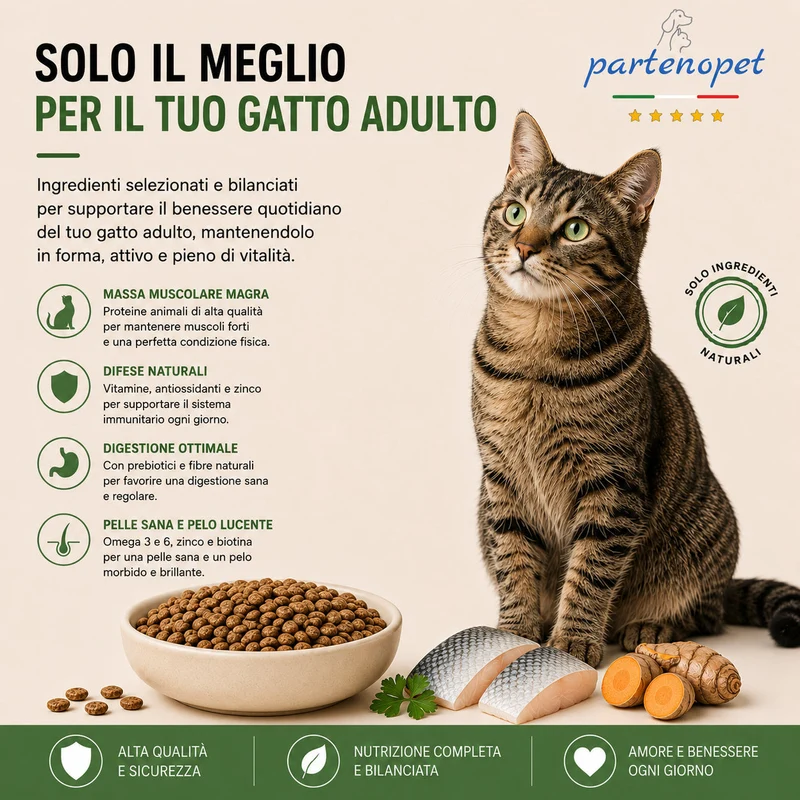 Partenopet Adult Cat Pesce Pressato a Freddo 10 kg
