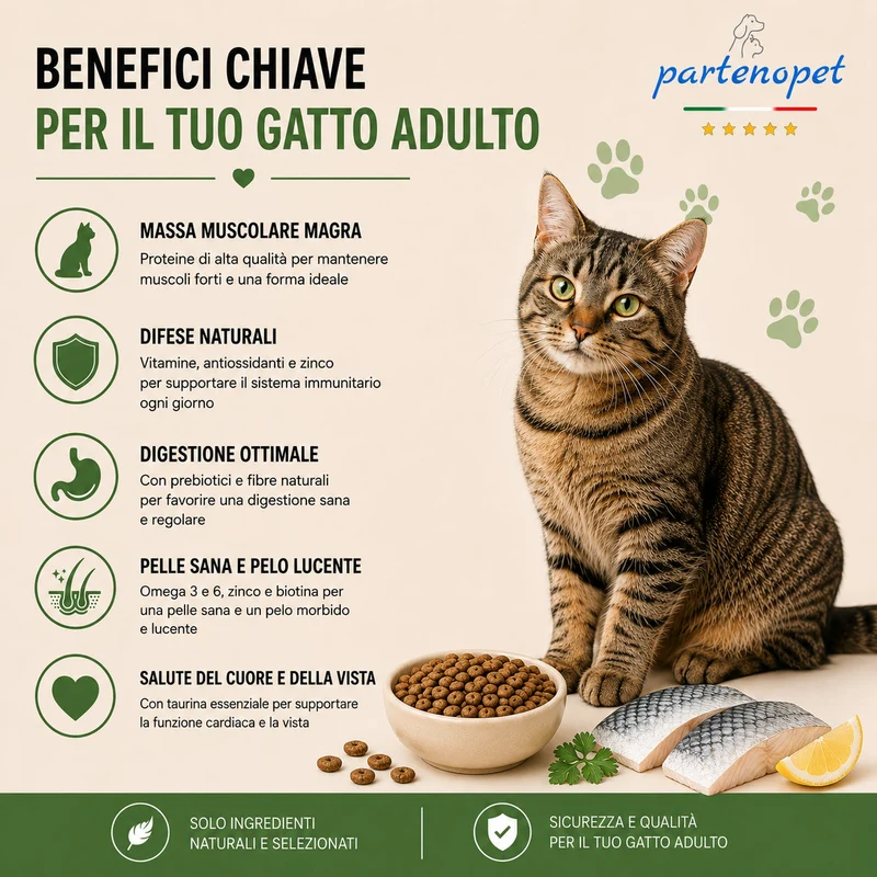 Partenopet Adult Cat Pesce Pressato a Freddo 10 kg