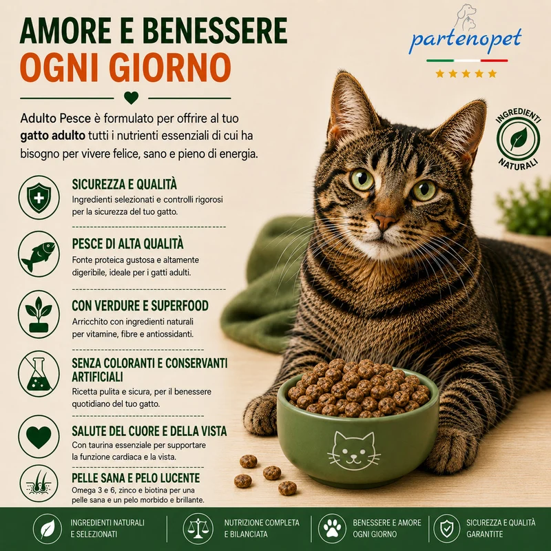 Partenopet Adult Cat Pesce Pressato a Freddo 10 kg